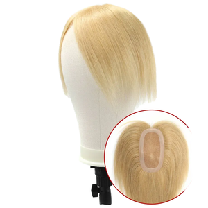 TUW26 Topper de <span class=keywords><strong>cheveux</strong></span> humains vierges Remy pour femmes, <span class=keywords><strong>court</strong></span>, aspect naturel, lisse, monotop pour <span class=keywords><strong>cheveux</strong></span> clairsemés, technique de base mono - Product Image 1