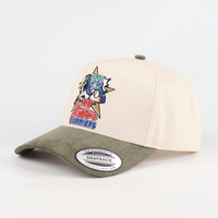Casquette Snapback Personnalisée OEM avec Broderie 3D, Visière en Coton Bicolore et Bordure en Corduroy, Logo Vintage Warriors, Réglable