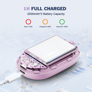 Chauffe-mains magnétique rechargeable USB 5000 mAh à double panneau chauffant rapide pour le camping en extérieur - Product Image 4