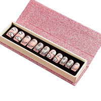 Presse de luxe personnalisée sur les ongles et emballage presse de luxe sur les ongles boîte d'emballage magnétique presse pliante sur les ongles emballage
