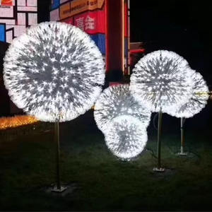 Festival decoración paisaje Plaza Artificial decoración diente de león Led luz vacaciones decoración proyecto Bola con 1,5 m farola - Product Image 3