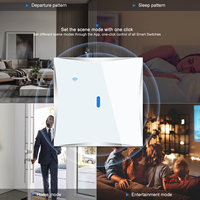 Interruptor de Luz Táctil Inteligente WiFi Retro LangYeao, Estándar EU/UK, 1/2/3/4 Canales, 10A, Cristal Templado, Compatible con Apple HomeKit y Siri