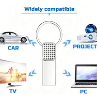 Clé USB Métallique Étanche 4 Go 8 Go 16 Go 32 Go 64 Go 128 Go, Mini Clé USB avec Anneau Porte-clés Disque Mémoire