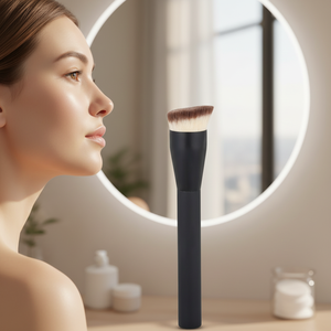 แปรงคอนทัวร์รองพื้นหัวแบน ขนแปรงใยสังเคราะห์นุ่ม ด้ามจับพลาสติก แปรงแต่งหน้าสำหรับแป้งและครีม - Product Image 6