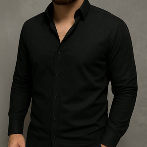 Men's Comfortable Cotton Blend Long Sleeve Shirt Classic Button Formal Wear Breathable Casual Plus Size Autumn OEM Solid - Product Image 3