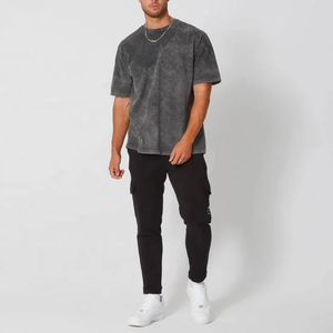 เสื้อยืดลายกรดของผู้ชายเสื้อยืดคอกลมแบบย้อนยุคโลโก้ตามสั่ง - Product Image 4