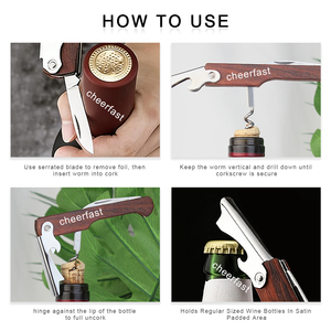 Sacacorchos de Madera para Vino, Diseño 3 <span class=keywords><strong>en</strong></span> 1, con Logotipo Personalizado para Vino Tinto, Venta al Por Mayor del Fabricante - Product Image 5