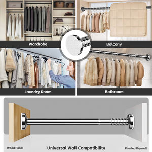 ARODDY-Tubes Estensibile en acier noir de 0.5 à 0.8m, tige de séchage pour vêtements, matériel de garde-robe - Product Image 4