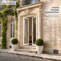 Système de porte coulissante en verre aluminium LANGE au design moderne, cadre en alliage d'aluminium, personnalisé pour hôtels et villas