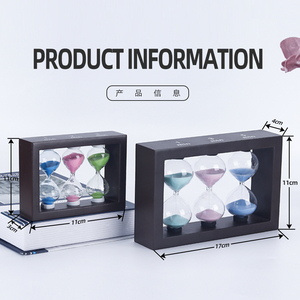 Hiện đại trà hẹn giờ khung gỗ 3-in-1 3 5 phút đồng hồ cát hẹn giờ đồng hồ cát cho nhà bếp Máy tính để bàn trang trí - Product Image 4
