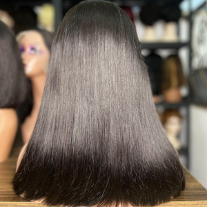 Peluca de Encaje Frontal, Color Marrón Miel, Corte <span class=keywords><strong>Bob</strong></span> Liso, Tejida a Mano, Permanente y Teñida, Longitudes de 8 a 14 Pulgadas - Product Image 4