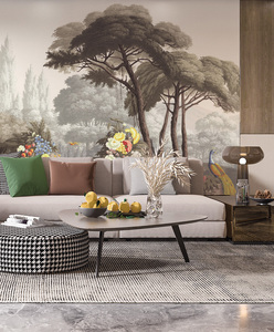 Murale <span class=keywords><strong>de</strong></span> paysage naturel grand format avec des arbres, <span class=keywords><strong>décoration</strong></span> murale <span class=keywords><strong>de</strong></span> forêt pour le <span class=keywords><strong>salon</strong></span>, <span class=keywords><strong>décoration</strong></span> intérieure, papier peint, panneau mural, murale - Product Image 2