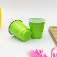 Gobelet de fête bicolore de 2 oz, gobelet de jeu en PS (polystyrène) réutilisable avec instructions de lavage à la main uniquement, pour mariages, banquets, supermarchés
