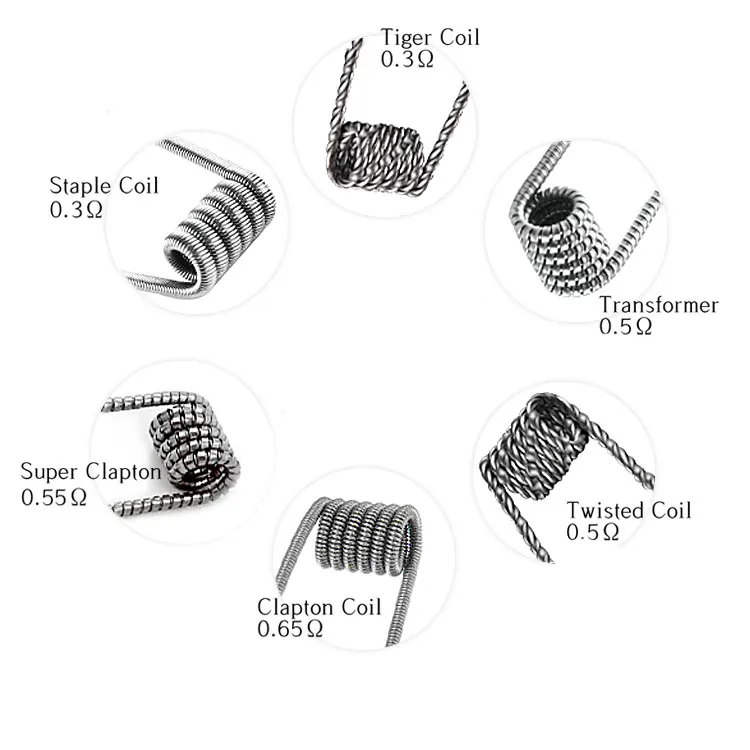 Pre-built heating wire Ni80 SS316L A1 fused clapton coil wire for MTL RTA RDA make