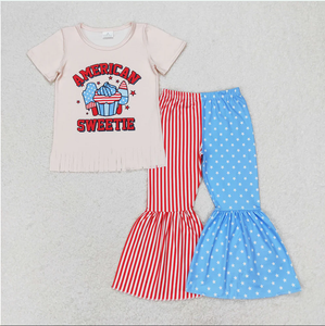Children Sibling Baby Girls 4th Of July Bell Pants Outfits <b>Clothes</b> Sets - Product Image 3