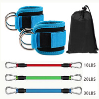 Poids de cheville Tengbo Sports pour la salle de sport à domicile, bande de résistance, sangle pour les fessiers, fermeture à boucle et crochet, polyester/coton doux, unisexe, soutien