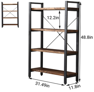 可拆卸铁储物架，用于工具节省空间设计，黑色现代风格，用于客厅厨房或办公室 - Product Image 6
