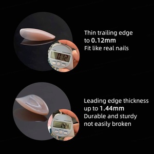 Faux ongles réutilisables en amande, en boîte, 5 couleurs, stiletto, couvrance totale, nude, ongles artificiels souples, capsules d'ongles en gel - Product Image 4