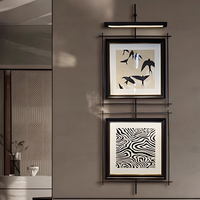 Peinture décorative murale LED suspendue sur mesure en acier inoxydable de luxe pour intérieur contemporain – Vente en gros