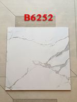 Carrelage Porcelaine Émaillée 60x60 Brillant Effet Marbre Blanc de Carrare pour Sol de Cuisine ou Jardin