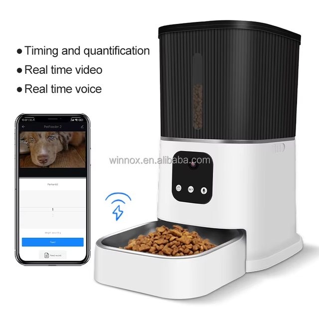 Wholesale Pet Supplies 1080P Dual HD Cameras WIFI Controlled Smart Pet Feeders Pet Food Bowl with Night Vision for Cat and Dog