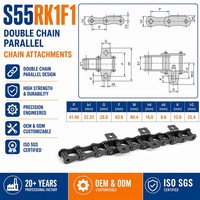 Cadena Agrícola de Acero Tipo S S55RK1F1 de Alta Elasticidad para Segadora, Rodillo Endurecido, Transferencia de Energía Eficiente