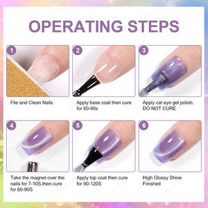 BOZLIN NOUVEAUTÉ Vernis à ongles gel œil de chat 3μm sans HEMA sans TPO, gel <span class=keywords><strong>UV</strong></span> œil de chat, prix d'usine, vernis à ongles gel magnétique œil de chat - Product Image 6