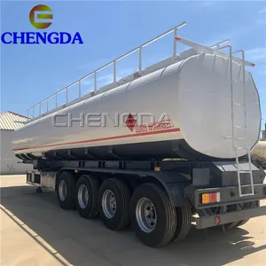60CBM 60000 litre kamyon tankeri 4 aks karbon çelik/alüminyum yakıt tankeri yarı römork