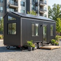 Bureau mobile conteneurisé sur roues, bureau de chantier extérieur, caravane de bureau pour la construction