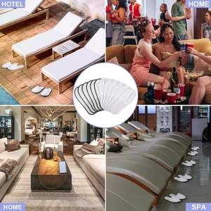 Chaussons doux, respirants et antidérapants pour hôtel, spa, maison, location, voyage, mariage, blanc, blanc - Product Image 5