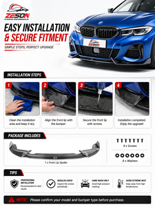 Labbro Anteriore in Vera Fibra di Carbonio Stile ADR per <span class=keywords><strong>BMW</strong></span> <span class=keywords><strong>Serie</strong></span> <span class=keywords><strong>3</strong></span> <span class=keywords><strong>G20</strong></span> 330i M340i G21 Touring 2019-2022 Pre LCI Kit Splitter Paraurti - Product Image 6