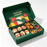 Caja de Sushi al por Mayor de Grado Alimenticio, Materiales Reciclados, Empaque para Alimentos con Separador para Comida para Llevar, Cajas para Aperitivos de Pollo Frito