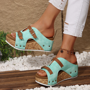 Sandalias de Verano con Plataforma y Punta Abierta para <span class=keywords><strong>Mujer</strong></span>, Sandalias de Diseñador con Tachuelas Metálicas, Sandalias de Tacón Alto para <span class=keywords><strong>Mujer</strong></span> - Product Image 3