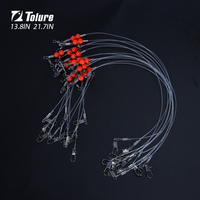 Fil de pêche en nylon 12 pièces/sac Leader plates-formes Trace avec émerillons boutons-pression perles bras leurres de pêche accessoires de matériel