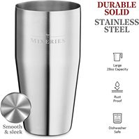 Set Shaker Koktail Baja Tahan Karat Boston, Penjualan Terlaris, Dilengkapi Dudukan Kayu, Kapasitas 750ml, Aman untuk Mesin Cuci Piring, Peralatan Bar Mewah, Set Hadiah