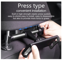 Support de téléphone et tablette pour appuie-tête de voiture, rotation à 360 degrés, anti-poussière, flexible, réglable, support de siège arrière universel