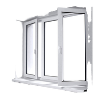 Fenêtre à battant moderne en PVC pour cuisine, ouverture intérieure, coupe-vent, avec moustiquaire magnétique en fibre, double vitrage, plastique écoénergétique