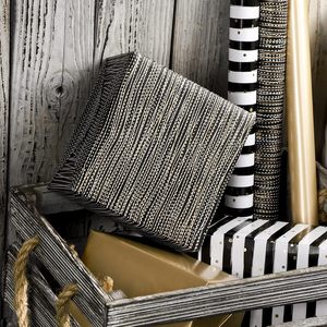 MAYPLUSS Gift Wrapping Paper Roll 17In x 120In Black Gold Stripe Recyclable Anniversary Birthday Party Christmas - Product Image 2