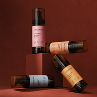 Flacon pompe sans air de luxe à double paroi pour parfum, avec support technique local pour les marques mondiales de soins de la peau