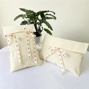 Chuanghua Custom Organic Cotton Satin Ribbon Screen Printed <b>Envelope</b> Packaging Recyclable Eco-friendly Drawstring Seal Tea - Product Image 1