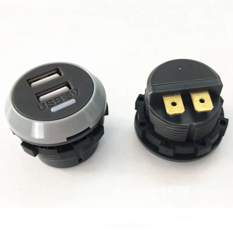 Bus Modified Short Hidden Foot Quick Charger Adapter Socket DC 12V 24V 4.8A Dual Port Car Usb Charger For Mobile Phone