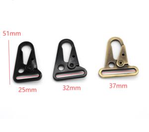 Cloxy 25/32/38Mm Kim Loại Olecranon Móc Sling Clip Clasp <span class=keywords><strong>Matt</strong></span> Đen Carabiner Snap Hook Cho Ba Lô Vải Vành Đai - Product Image 2