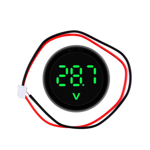 DC 4-100V LED Voltímetro circular digital Dos cables DC voltímetro digital cabeza Pantalla protección de conexión inversa - Product Image 4