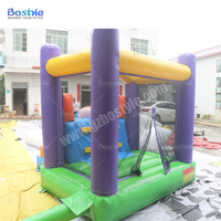 Château gonflable de jardin avec deux toboggans, en PVC durable, pour le divertissement familial