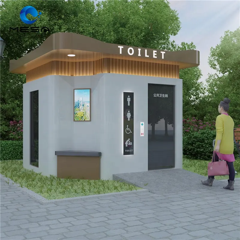 Wc Luar Ruangan Umum Kontrol Cerdas Kabin Toilet Pancuran Portabel dan Wadah Pancuran