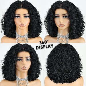 Peluca de Cabello Humano Rizado Birmano con Puntas en Espiral, Peluca Bob con Frente de Encaje 13x4, 300% de Densidad, Pre-Desplumada, Peluca Frontal de Encaje Brasileño - Product Image 2