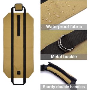 Bolsa portátil de lona para transportar leña, bolsa de almacenamiento rectangular impermeable de color caqui para uso en chimenea de cocina - Product Image 3