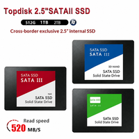 Disque SSD interne SATA III 2,5 pouces haute vitesse 520 Mo/s en lecture, 128 Go, 256 Go, 512 Go, 1 To pour ordinateur de bureau et portable