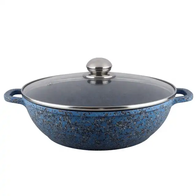 32cm Blue Granite Marble Cheaper Price Cast Aluminum Shallow Casserole Dish/ casserole Pans Use On Electric And Gas - Buy 32cm Blue Granite Marble  Cheaper Price Cast Aluminum Shallow Casserole Dish/casserole Pans Use