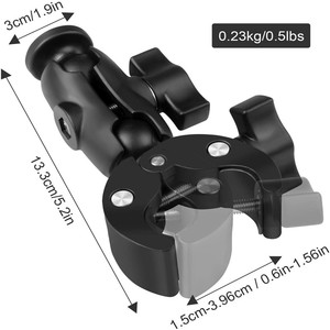 Siêu 360 đôi bóng Đầu Adapter cánh tay hàng rào bàn Bàn hành động máy ảnh kẹp gắn kết cho <span class=keywords><strong>GoPro</strong></span> DJI màn hình ánh sáng insta360 đi siêu - Product Image 2